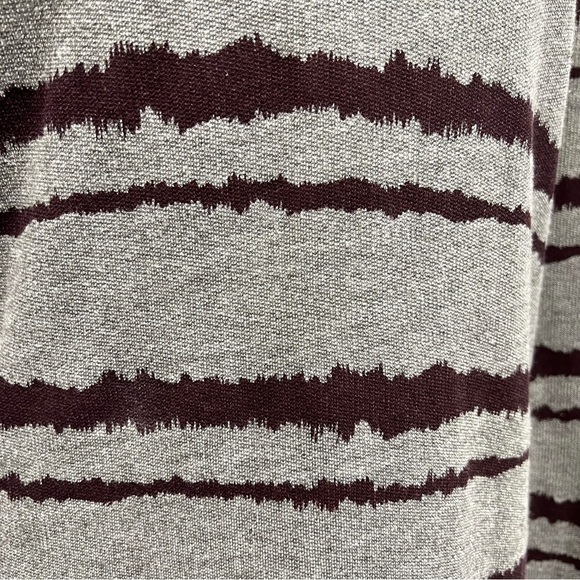 A.L.C. Conlo Gray & Brown Cotton Blend Striped Pullover Sweater Women’s Large - Picture 9 of 13